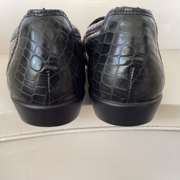 SAS Black Croc Embossed Patent Leather Simplify Tripad Slip On Loafer EUC 9.5 W - Picture 4 of 10
